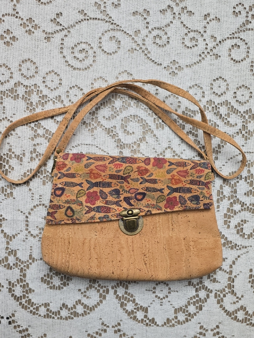 Vegan Cork Crossbody Bag
